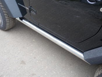 Защита порогов труба d60,3 мм ТСС Тюнинг Jeep Wrangler  JK (2006-2010) 3 дв. дорестайлинг (серые)