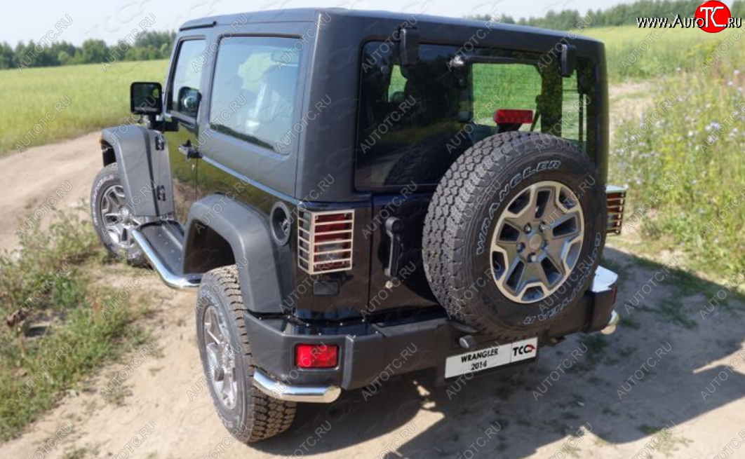 11 749 р. Защита заднего бампера (V-3.6, 5 дверей, уголки, d60,3 мм) TCC Jeep Wrangler JK 3 дв. дорестайлинг (2006-2010)  с доставкой в г. Майкоп