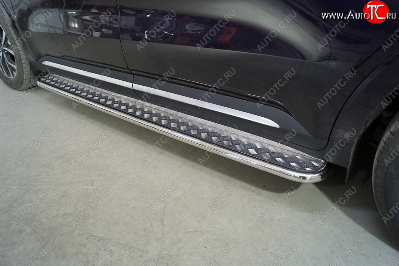 37 949 р. Пороги с площадкой 42,4 мм ТСС Тюнинг  KIA Carnival  KA4 (2020-2023) минивэн дорестайлинг (серые)  с доставкой в г. Майкоп