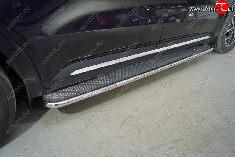 45 999 р. Пороги с площадкой 42,4 мм ТСС Тюнинг  KIA Carnival  KA4 (2020-2023) минивэн дорестайлинг (нержавейка)  с доставкой в г. Майкоп