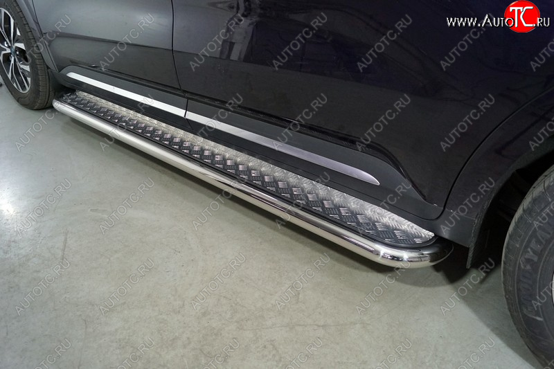 41 999 р. Пороги с площадкой 60,3 мм ТСС Тюнинг  KIA Carnival  KA4 (2020-2023) минивэн дорестайлинг (серые)  с доставкой в г. Майкоп