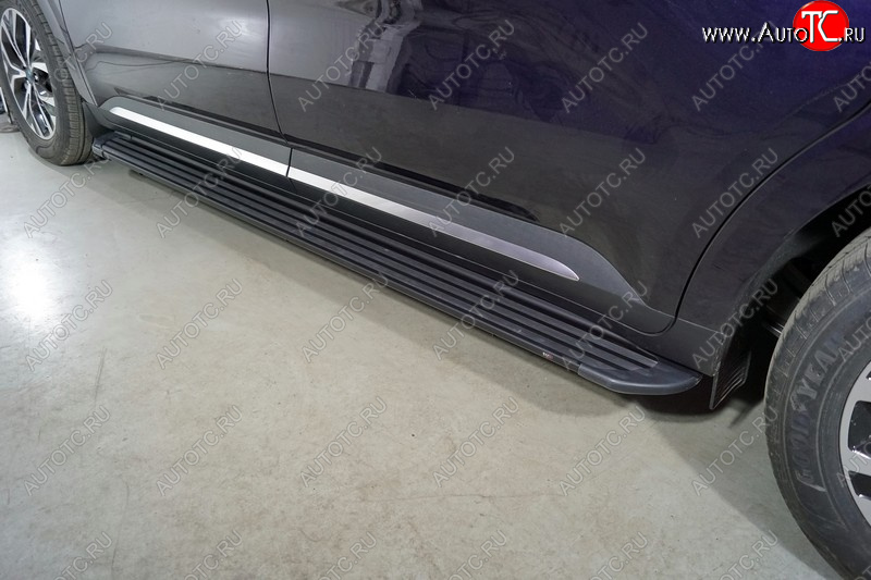 30 999 р. Пороги алюминиевые Slim Line ТСС Тюнинг  KIA Carnival  KA4 (2020-2023) минивэн дорестайлинг (Black)  с доставкой в г. Майкоп