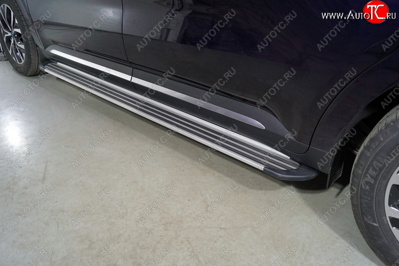 28 999 р. Пороги алюминиевые Slim Line ТСС Тюнинг  KIA Carnival  KA4 (2020-2023) минивэн дорестайлинг (Silver)  с доставкой в г. Майкоп