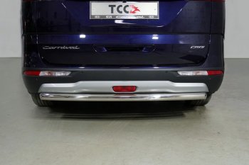 Защита задняя (нержавейка 60,3 мм) ТСС Тюнинг KIA Carnival  KA4 (2020-2023) минивэн дорестайлинг