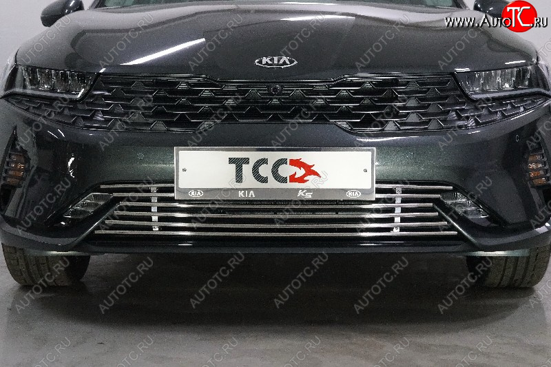7 999 р. Декоративная вставка переднего бампера ТСС Тюнинг  KIA K5  DL (2019-2022) (d 12 мм)  с доставкой в г. Майкоп