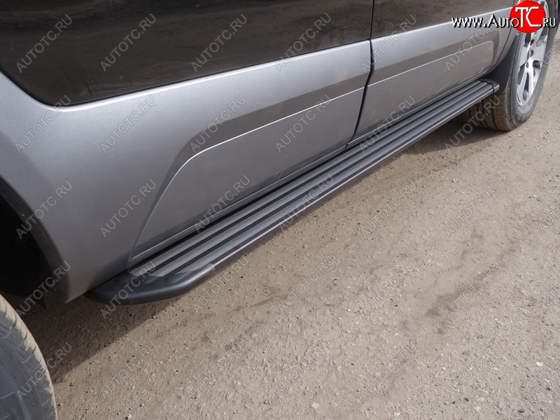 21 999 р. Пороги алюминиевые Slim Line ТСС Тюнинг  KIA Mohave  HM2 (2019-2022) (Black)  с доставкой в г. Майкоп