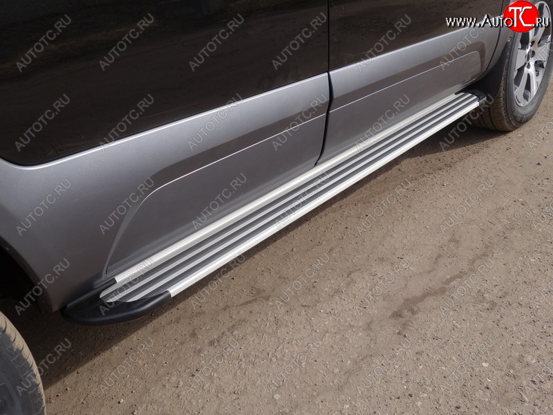20 599 р. Пороги алюминиевые Slim Line ТСС Тюнинг  KIA Mohave  HM2 (2019-2022) (Silver)  с доставкой в г. Майкоп