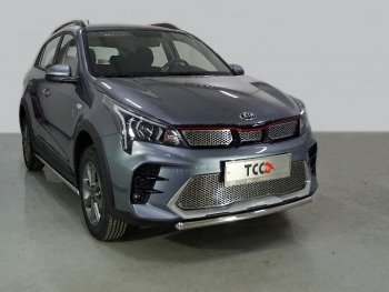Защита передняя нижняя короткая 42,4 мм ТСС Тюнинг KIA Rio  X (2020-2025) рестайлинг (нержавейка)