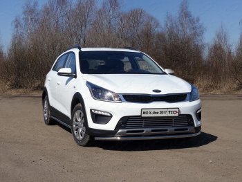 Защита переднего бампера нижняя d42,4 мм ТСС Тюнинг KIA Rio X-line (2017-2021) (нержавейка)