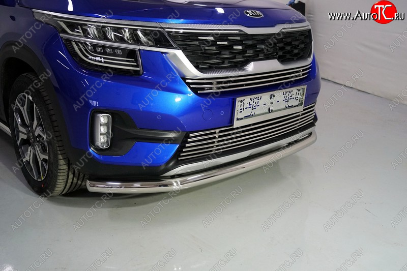 17 999 р. Защита переднего бампера нижняя d60,3 мм ТСС Тюнинг KIA Seltos (2019-2025) (нержавейка)  с доставкой в г. Майкоп