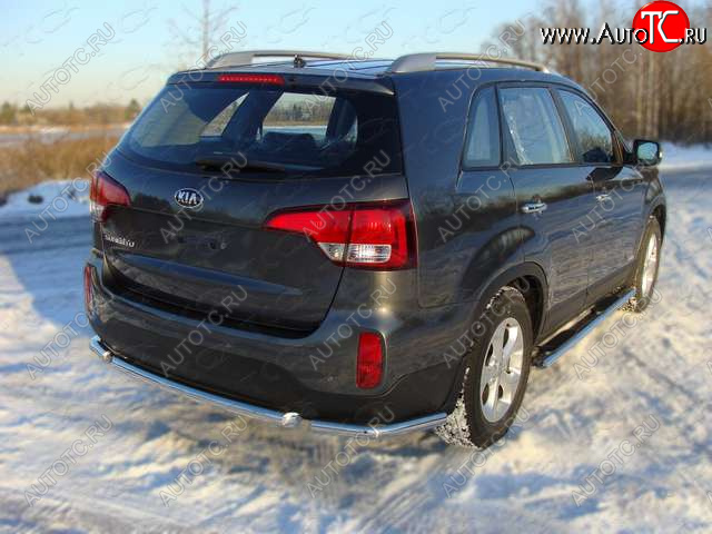 13 249 р. Защита заднего бампера (уголки, d60,3 мм) TCC  KIA Sorento  UM/Prime (2014-2018) дорестайлинг  с доставкой в г. Майкоп