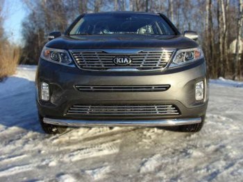 Защита переднего бампера нижняя d60,3 мм ТСС Тюнинг KIA Sorento UM/Prime рестайлинг (2018-2020) (нержавейка)