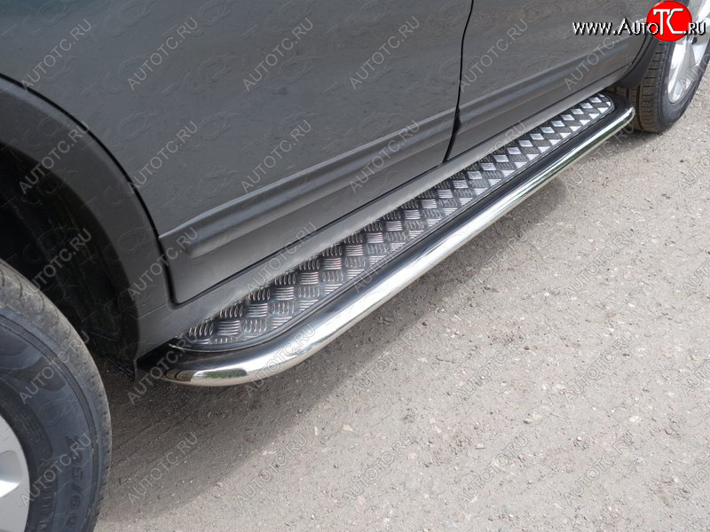 37 649 р. Пороги с площадкой 75х42 мм ТСС Тюнинг KIA Sorento UM/Prime рестайлинг (2018-2020) (серые)  с доставкой в г. Майкоп