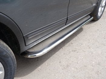 Пороги с площадкой 75х42 мм ТСС Тюнинг KIA Sorento UM/Prime рестайлинг (2018-2020)