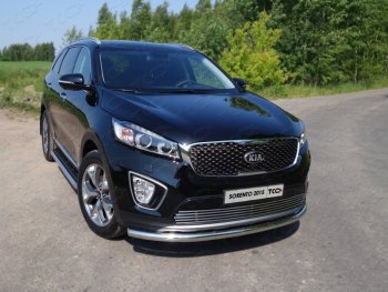 Защита переднего бампера нижняя d60,3 мм ТСС Тюнинг KIA Sorento UM/Prime дорестайлинг (2014-2018) (нержавейка)