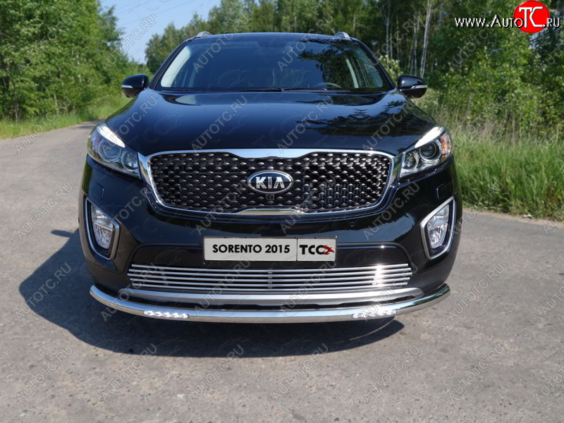 34 999 р. Защита переднего бампера нижняя с ДХО 60,3 мм ТСС Тюнинг  KIA Sorento  UM/Prime (2014-2018) дорестайлинг (нержавейка)  с доставкой в г. Майкоп