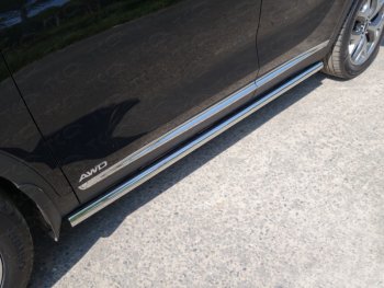 Защита порогов труба d60,3 мм ТСС Тюнинг KIA Sorento  UM/Prime (2014-2018) дорестайлинг (серые)