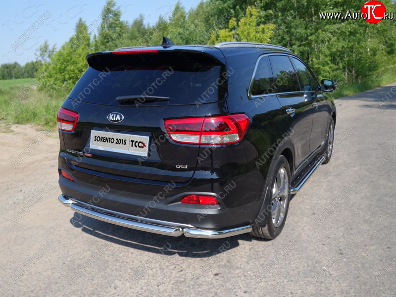 17 649 р. Защита заднего бампера (уголки, d60,3 мм) TCC  KIA Sorento  UM/Prime (2018-2020) рестайлинг  с доставкой в г. Майкоп