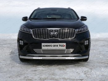 Защита переднего бампера нижняя с ДХО 60,3 мм ТСС Тюнинг KIA Sorento UM/Prime рестайлинг (2018-2020) (нержавейка)