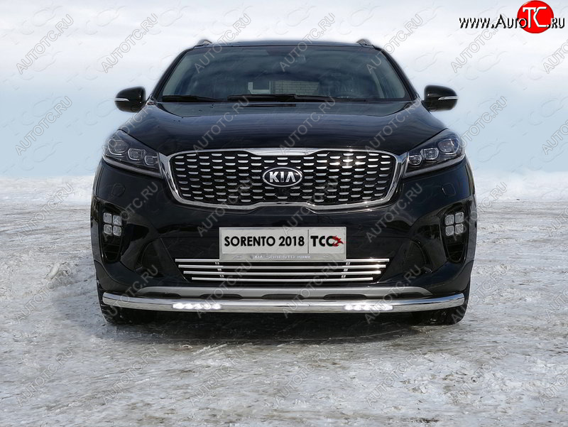33 849 р. Защита переднего бампера нижняя с ДХО 60,3 мм ТСС Тюнинг  KIA Sorento  UM/Prime (2018-2020) рестайлинг (нержавейка)  с доставкой в г. Майкоп