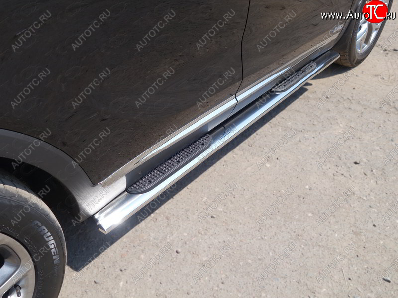 40 799 р. Пороги овальные с накладкой 120х60 мм ТСС Тюнинг KIA Sorento UM/Prime рестайлинг (2018-2020) (серые)  с доставкой в г. Майкоп