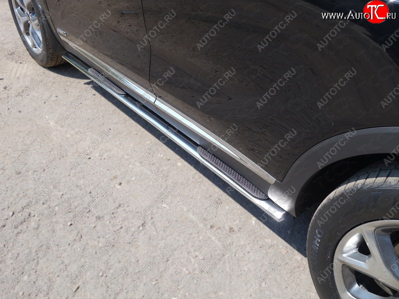 31 399 р. Пороги овальные с накладкой 75х42 мм ТСС Тюнинг KIA Sorento UM/Prime рестайлинг (2018-2020)  с доставкой в г. Майкоп