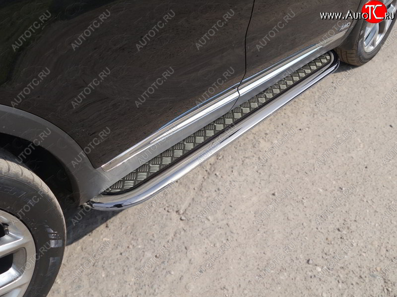 37 649 р. Пороги с площадкой 75х42 мм Prime ТСС Тюнинг KIA Sorento UM/Prime рестайлинг (2018-2020) (серые)  с доставкой в г. Майкоп