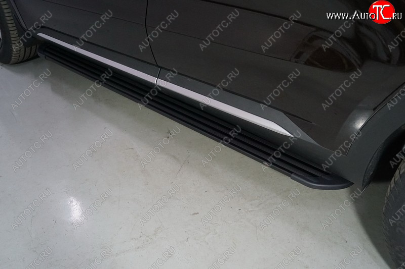 21 999 р. Пороги алюминиевые Slim Line ТСС Тюнинг  KIA Sorento  MQ4 (2020-2022) (Black)  с доставкой в г. Майкоп