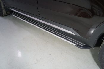 Пороги алюминиевые Slim Line ТСС Тюнинг KIA Sorento  MQ4 (2020-2022) (Silver)
