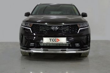Защита переднего бампера нижняя с ДХО 60,3 мм ТСС Тюнинг KIA Sorento  MQ4 (2020-2022) (нержавейка)