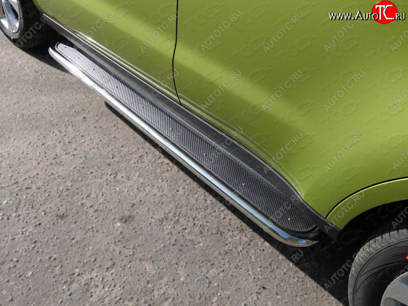36 999 р. Пороги с площадкой 42,4 мм ТСС Тюнинг KIA Soul PS дорестайлинг (2014-2016) (нержавейка)  с доставкой в г. Майкоп