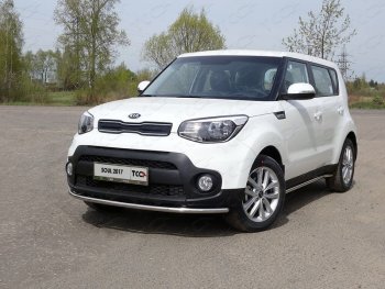 Защита переднего бампера нижняя d42,4 мм ТСС Тюнинг KIA Soul  PS (2017-2019) рестайлинг (нержавейка)