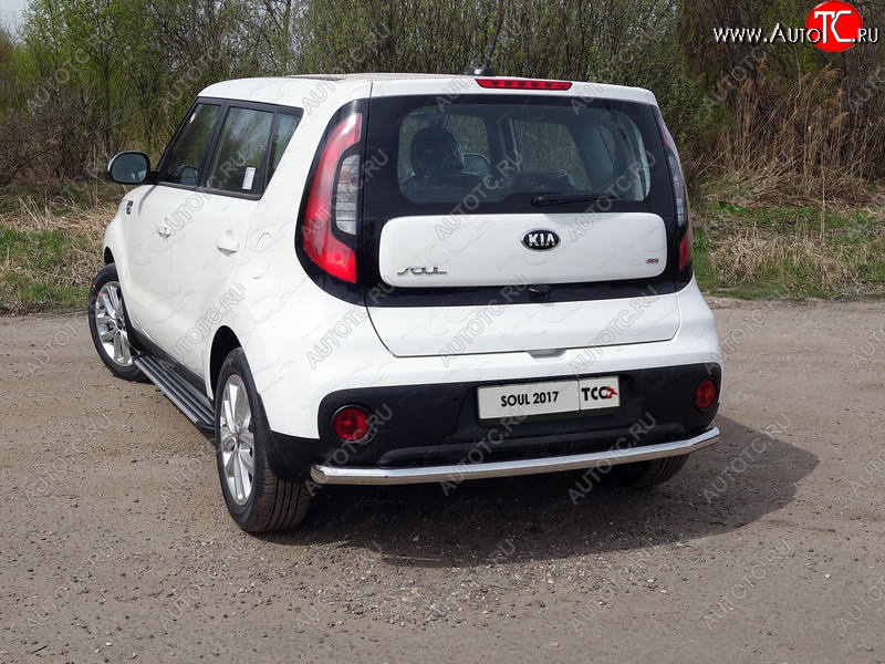 14 699 р. Защита задняя (нержавейка 60,3 мм) ТСС Тюнинг  KIA Soul  PS (2017-2019) рестайлинг  с доставкой в г. Майкоп