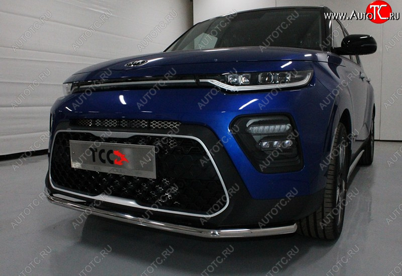 15 399 р. Защита переднего бампера нижняя d42,4 мм ТСС Тюнинг  KIA Soul  SK3 (2018-2022) (нержавейка)  с доставкой в г. Майкоп