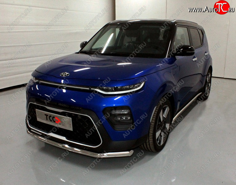 17 999 р. Защита переднего бампера нижняя d60,3 мм ТСС Тюнинг  KIA Soul  SK3 (2018-2022) (нержавейка)  с доставкой в г. Майкоп