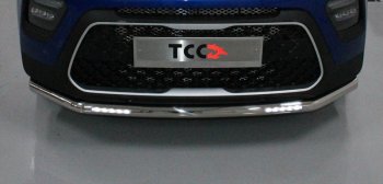 Защита переднего бампера нижняя с ДХО 60,3 мм ТСС Тюнинг KIA Soul  SK3 (2018-2022) (нержавейка)
