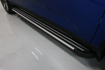 Пороги алюминиевые Slim Line ТСС Тюнинг KIA Soul  SK3 (2018-2022) (Silver)