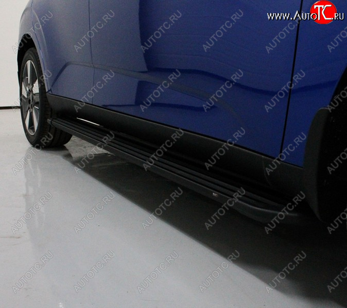 21 999 р. Пороги алюминиевые Slim Line ТСС Тюнинг  KIA Soul  SK3 (2018-2022) (Black)  с доставкой в г. Майкоп