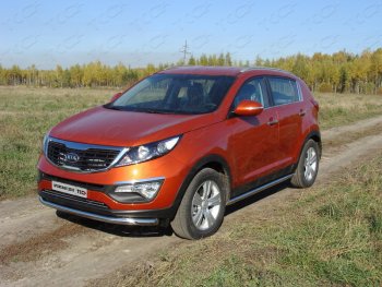 Защита переднего бампера нижняя d60,3 мм ТСС Тюнинг KIA Sportage  3 SL (2010-2014) дорестайлинг (нержавейка)