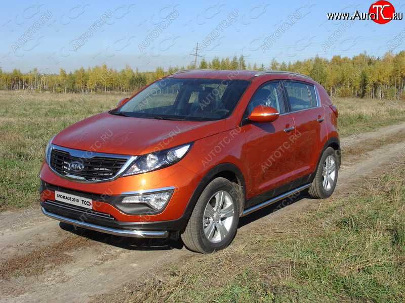 17 649 р. Защита переднего бампера нижняя d60,3 мм ТСС Тюнинг KIA Sportage 3 SL дорестайлинг (2010-2014) (нержавейка)  с доставкой в г. Майкоп