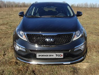 Защита переднего бампера нижняя с ДХО 60,3 мм ТСС Тюнинг KIA Sportage  3 SL (2014-2016) рестайлинг (нержавейка)