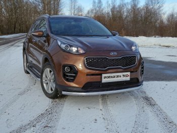 Защита переднего бампера нижняя d60,3 мм ТСС Тюнинг KIA Sportage  4 QL (2016-2018) дорестайлинг (нержавейка)