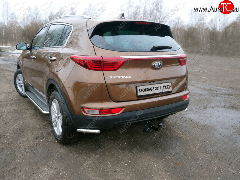 11 749 р. Защита заднего бампера (уголки, d42,4 мм) TCC  KIA Sportage  4 QL (2016-2018) дорестайлинг  с доставкой в г. Майкоп