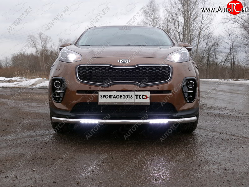 36 299 р. Защита переднего бампера нижняя с ДХО 60,3 мм ТСС Тюнинг  KIA Sportage  4 QL (2016-2018) дорестайлинг (нержавейка)  с доставкой в г. Майкоп