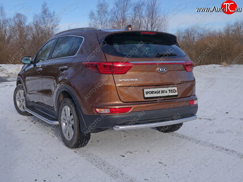15 999 р. Защита задняя (нержавейка 60,3 мм) ТСС Тюнинг  KIA Sportage  4 QL (2016-2018) дорестайлинг  с доставкой в г. Майкоп