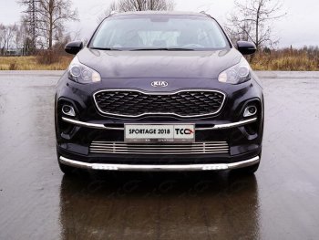 Защита переднего бампера нижняя с ДХО 60,3 мм ТСС Тюнинг KIA Sportage  4 QL (2018-2022) рестайлинг (нержавейка)