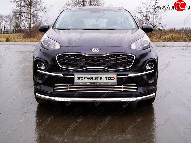 36 299 р. Защита переднего бампера нижняя с ДХО 60,3 мм ТСС Тюнинг  KIA Sportage  4 QL (2018-2022) рестайлинг (нержавейка)  с доставкой в г. Майкоп