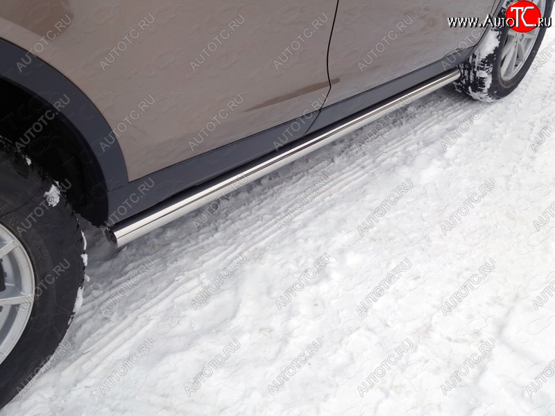 23 549 р. Защита порогов труба d60,3 мм ТСС Тюнинг  Land Rover Range Rover Sport  2 L494 (2013-2017) дорестайлинг (серые)  с доставкой в г. Майкоп