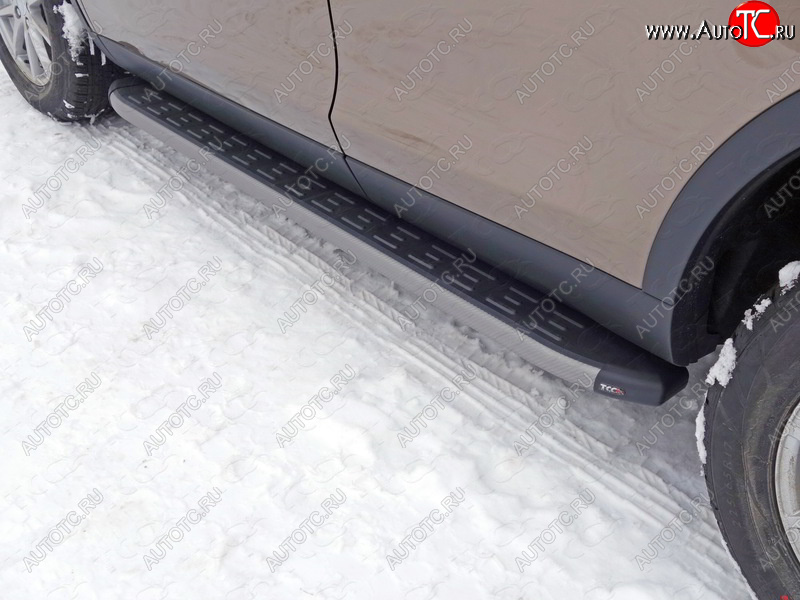 21 999 р. Пороги алюминиевые с пластиковой накладкой ТСС Тюнинг  Land Rover Discovery Sport  L550 (2014-2019) дорестайлинг (карбон серые)  с доставкой в г. Майкоп