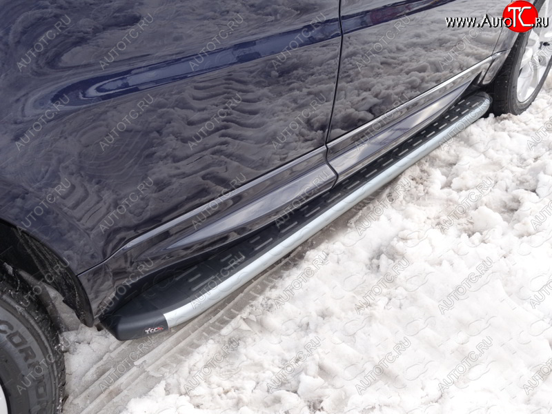 20 599 р. Пороги алюминиевые с пластиковой накладкой ТСС Тюнинг  Land Rover Range Rover Sport  2 L494 (2013-2017) дорестайлинг (серые)  с доставкой в г. Майкоп